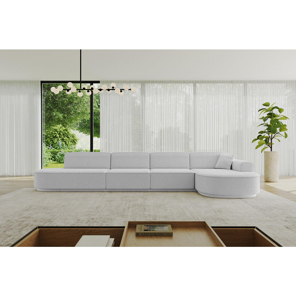 Thumbnail - Altdecor Ecksofa, Hellgrau, Textil, 5-Sitzer, L-Form, Ottomane rechts, 402x163 cm, Wohnzimmer, Sofas & Couches, Wohnland...