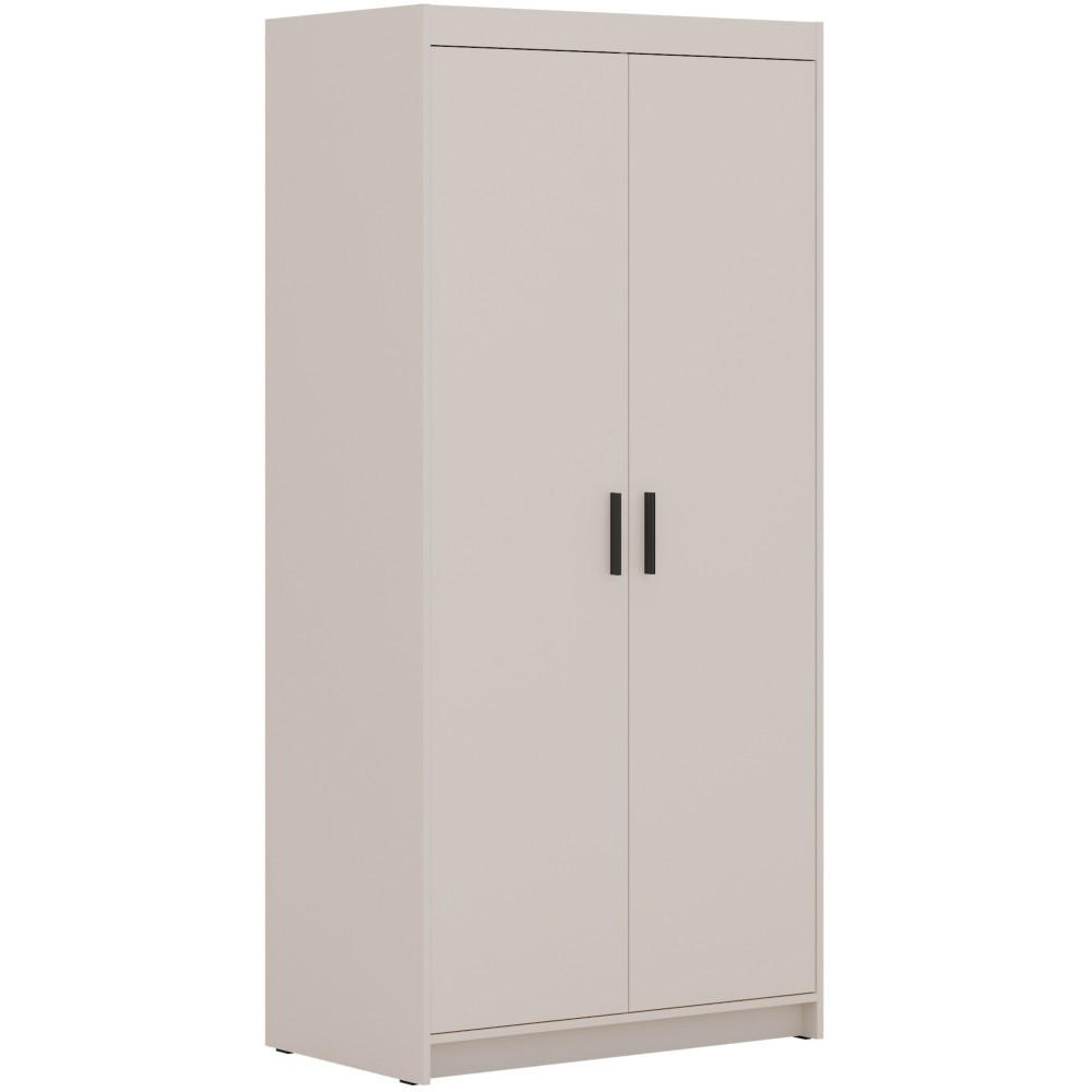 DREHTÜRENSCHRANK Elena mit 2 Türen, ohne Spiegel, Sandbeige - Sandfarben, Holzwerkstoff (90/190/53cm) - Beautysofa