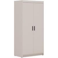 DREHTÜRENSCHRANK Elena mit 2 Türen, ohne Spiegel, Sandbeige - Sandfarben, Holzwerkstoff (90/190/53cm) - Beautysofa