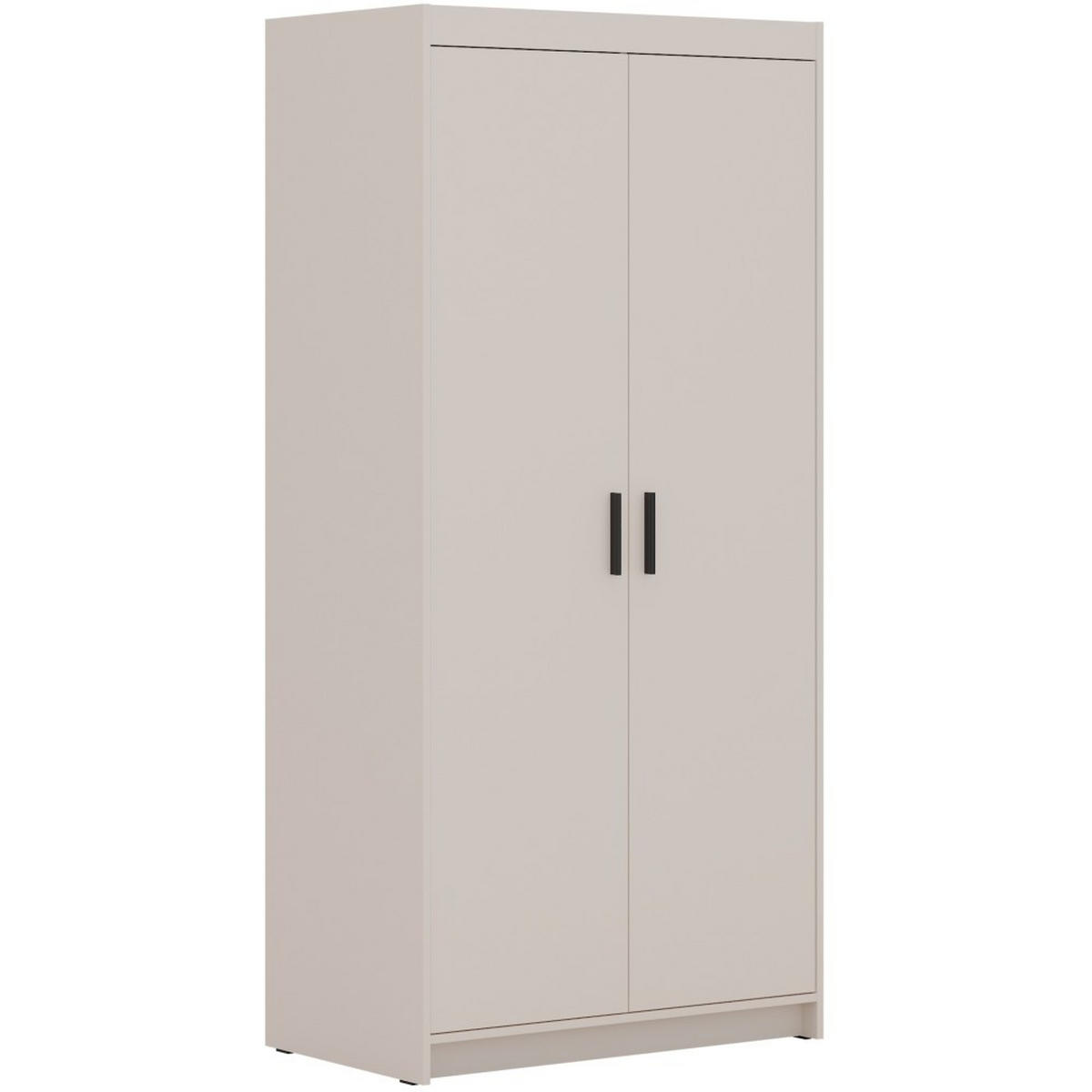 DREHTÜRENSCHRANK Elena mit 2 Türen, ohne Spiegel, Sandbeige - Sandfarben, Holzwerkstoff (90/190/53cm) - Beautysofa