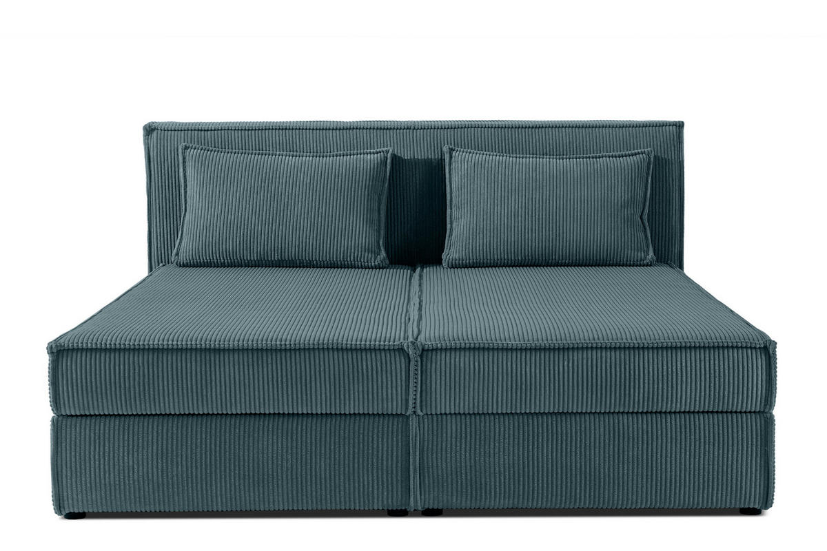 BOXSPRINGBETT ROTI mit Stauraum, blau - Blau/Schwarz, Holz/Holzwerkstoff (180/200cm) - KONSIMO®