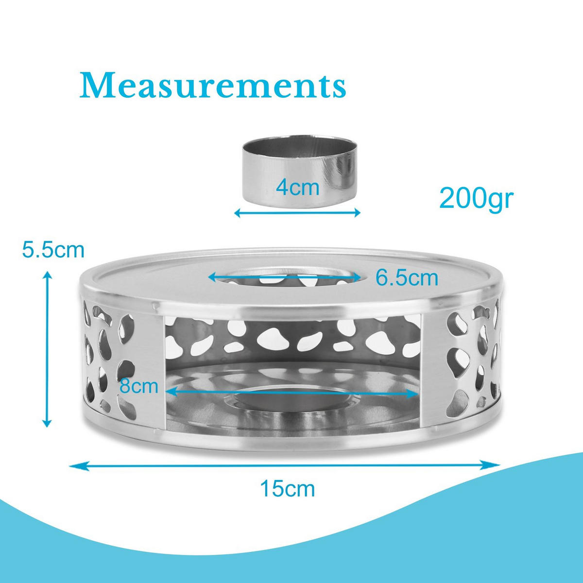 TEEKANNEN Stövchen - Silberfarben, Metall (15.5/5cm) - Intirilife