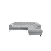 ECKSOFA mit Schlaffunktion Ottomane Rechts LUMA-L 272x203x70 Grau Cord - Schwarz/Grau, Holzwerkstoff/Kunststoff (203/272cm) - ALTDECOR
