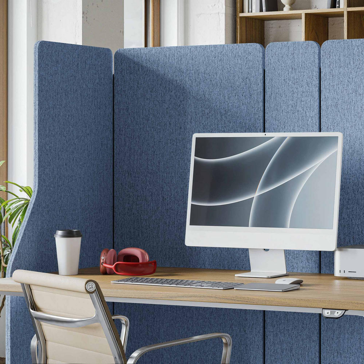 AKUSTIKSCHUTZWAND SADIE - Blau, Metall (260/145/2cm) - Jan Nowak