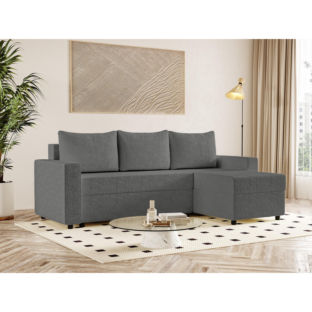 Thumbnail - Fedve Ecksofa, Graphit, Textil, L-Form,L-Form, 230x146 cm, Wohnzimmer, Sofas & Couches, Wohnlandschaften, Ecksofas