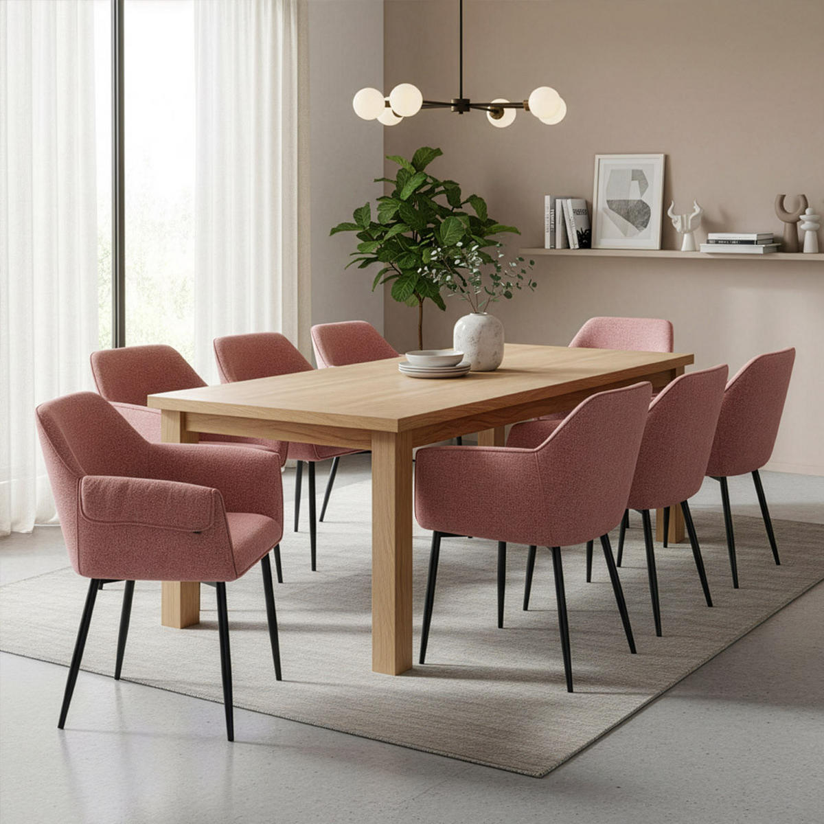 ESSZIMMERSTUHL CHENO - Rosa, 2 - Pink, Kunststoff (71/74.5/63cm) - Home Deluxe
