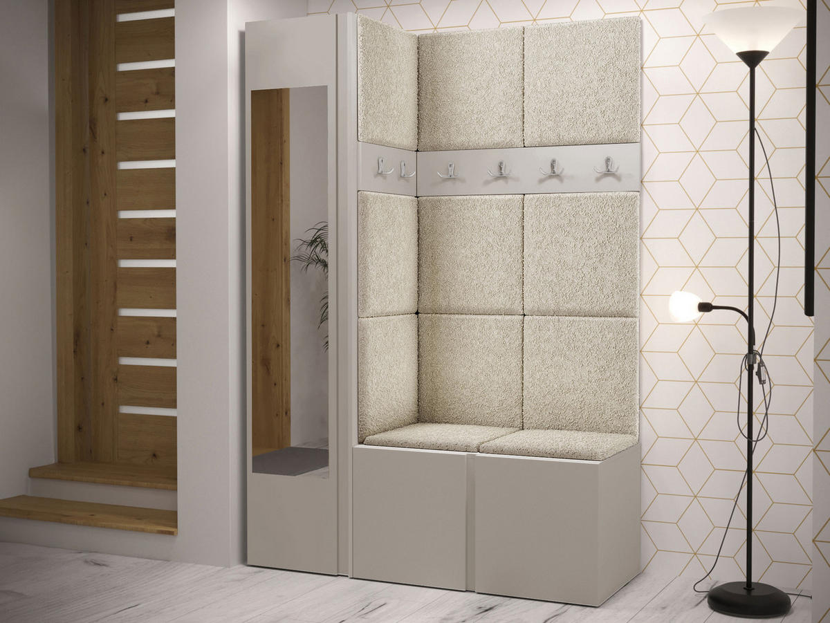 GARDEROBEN-SET Orion X - Kaschmir/Creme, Holzwerkstoff/Kunststoff (124/186/46cm) - MIRJAN24