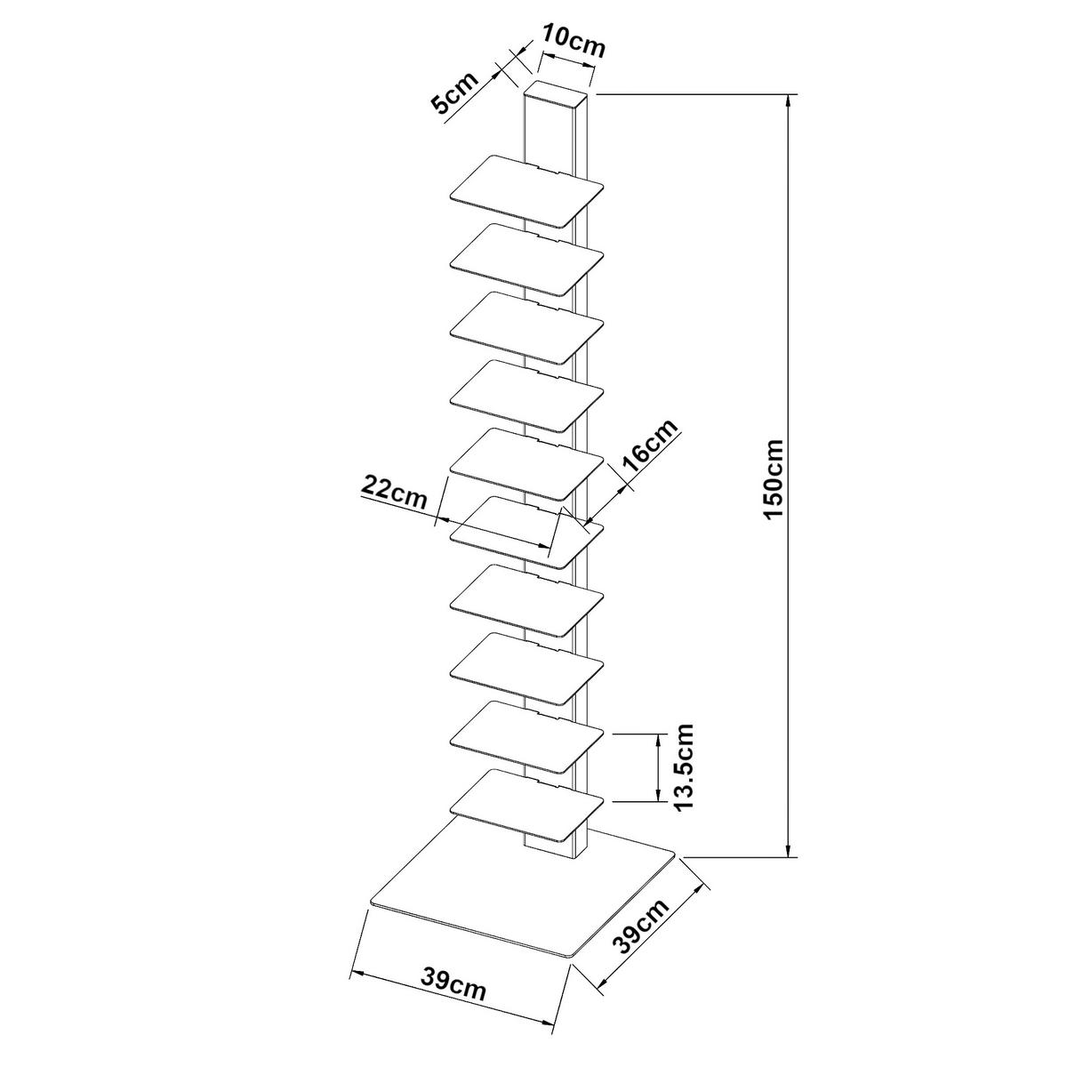 BÜCHERREGAL Eksjö - Weiß, Metall (39/150/39cm) - [en.casa]