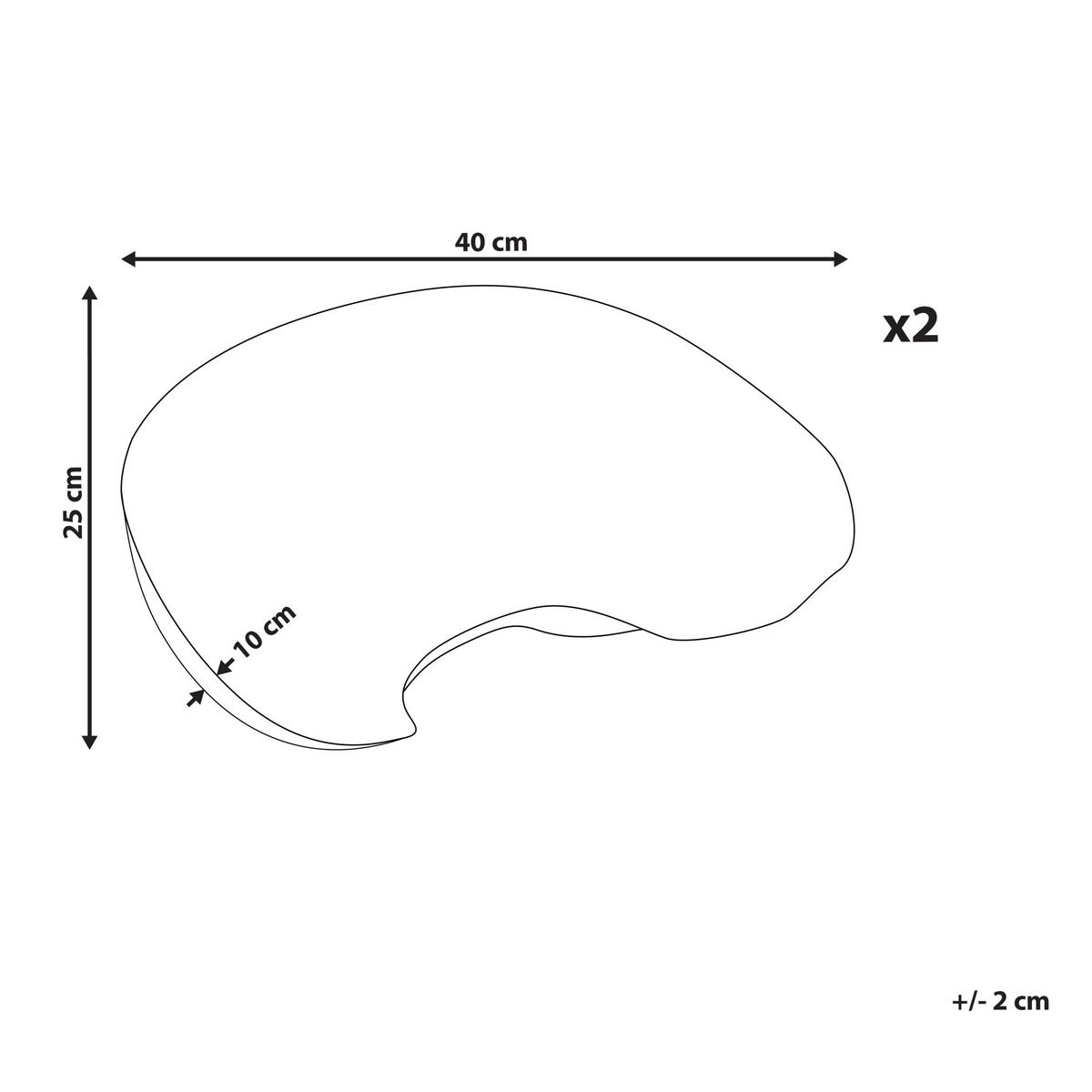DEKOKISSEN 2er-Set Cremeweiß 40/25 cm Snowdrop - Weiß, Naturmaterialien (40/25cm) - Beliani