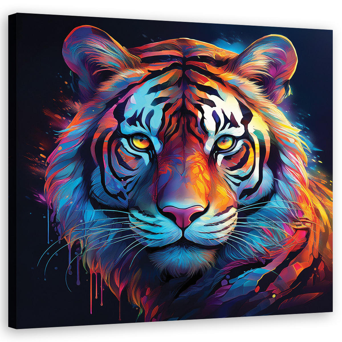 WANDBILD tiger pop art farbig - Multicolor, Textil (50/50cm) - Feeby
