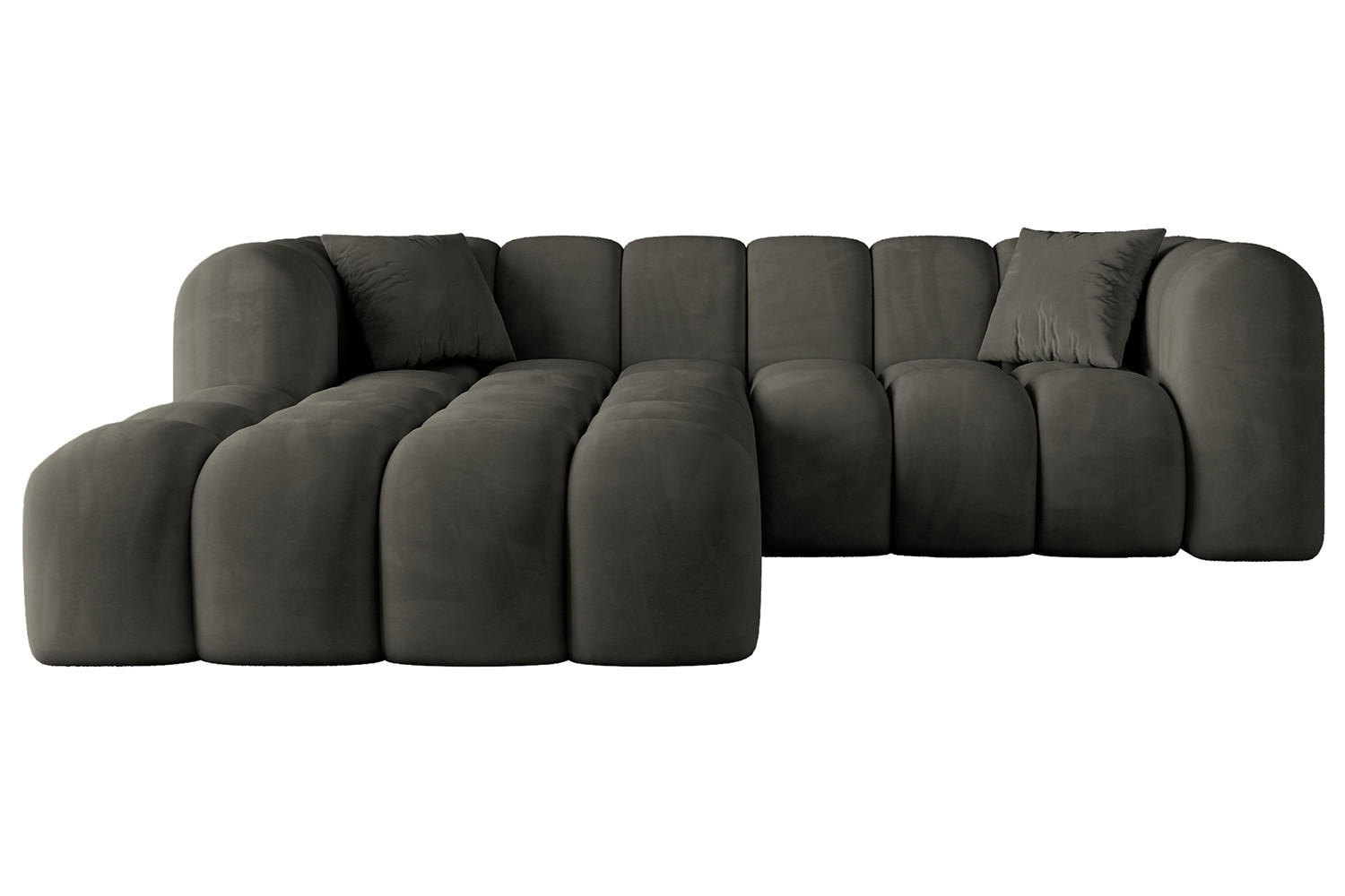 ECKSOFA Ottomane Links OLEA-L1 - 231x173x74 cm Schwarz - Schwarz, Holzwerkstoff/Kunststoff (231/173cm) - ALTDECOR