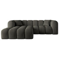 ECKSOFA Ottomane Links OLEA-L1 - 231x173x74 cm Schwarz - Schwarz, Holzwerkstoff/Kunststoff (231/173cm) - ALTDECOR