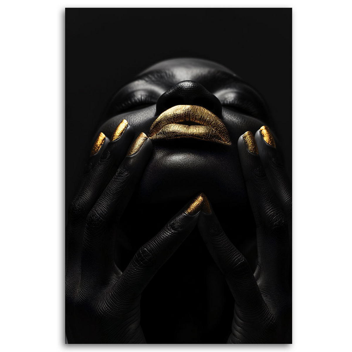 KUNSTDRUCK Schwarz 40/60 cm - Schwarz, Textil (40/60cm) - KUNSTLOFT