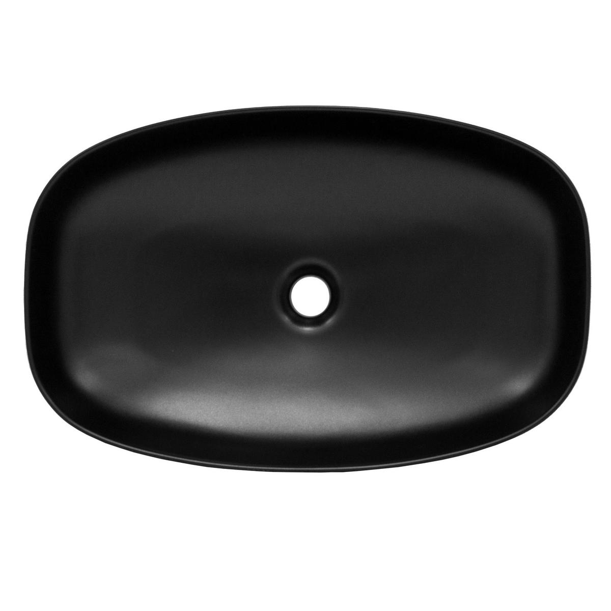 WASCHBECKEN - Schwarz, Keramik (38.5/14/60.5cm) - ML-DESIGN