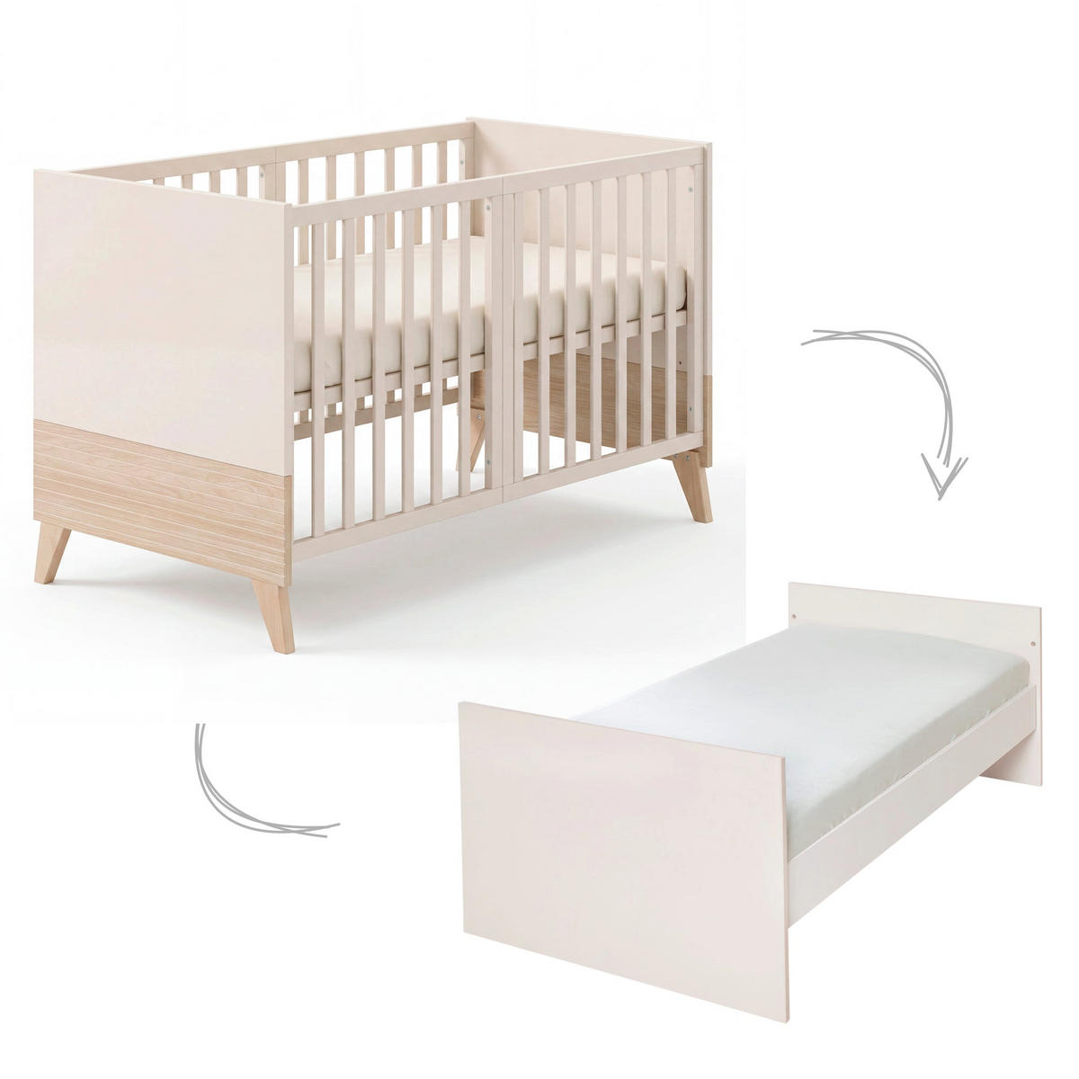 BABYBETT Sidney 70 x 140 cm - Kaschmir, Holz/Holzwerkstoff (70/140cm) - Roba