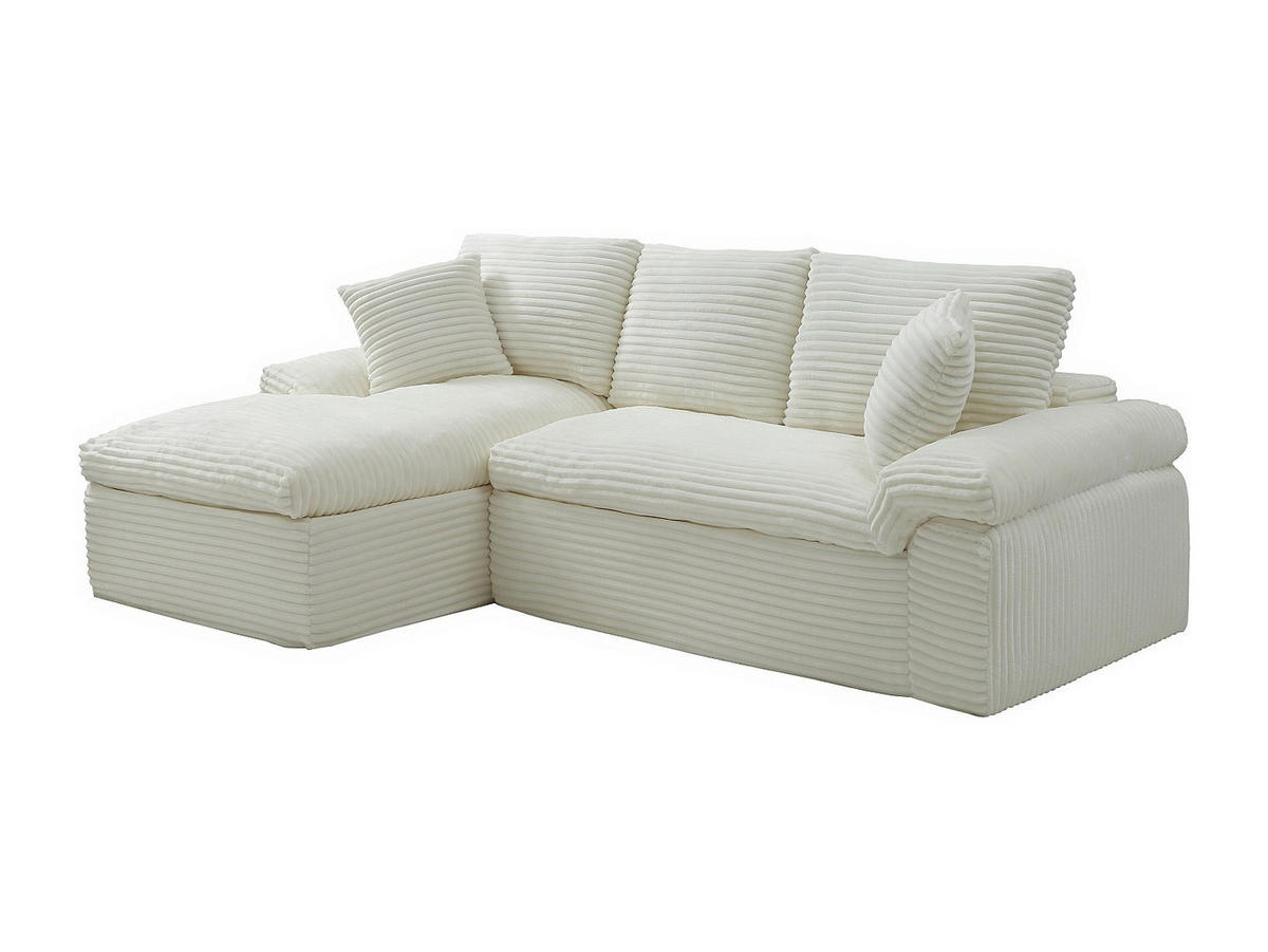 SOFA - 3 Personen - samt - gebrochenes weiß Dorepa - Weiß, Textil (246/101cm) - Vente-Unique
