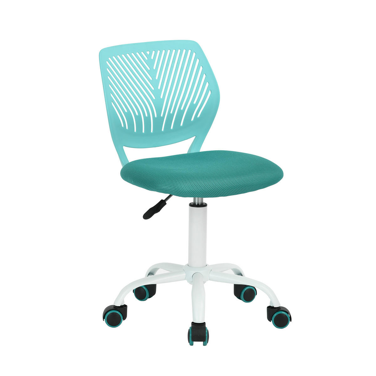 DREHSTUHL TÜRKIS - Weiß/Hellblau, Metall (38/87/39cm) - Urban Meuble