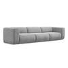4-SITZER-SOFA Chenille Stoff Grau - Hellgrau/Schwarz, Kunststoff/Textil (319/70/89cm) - Makamii