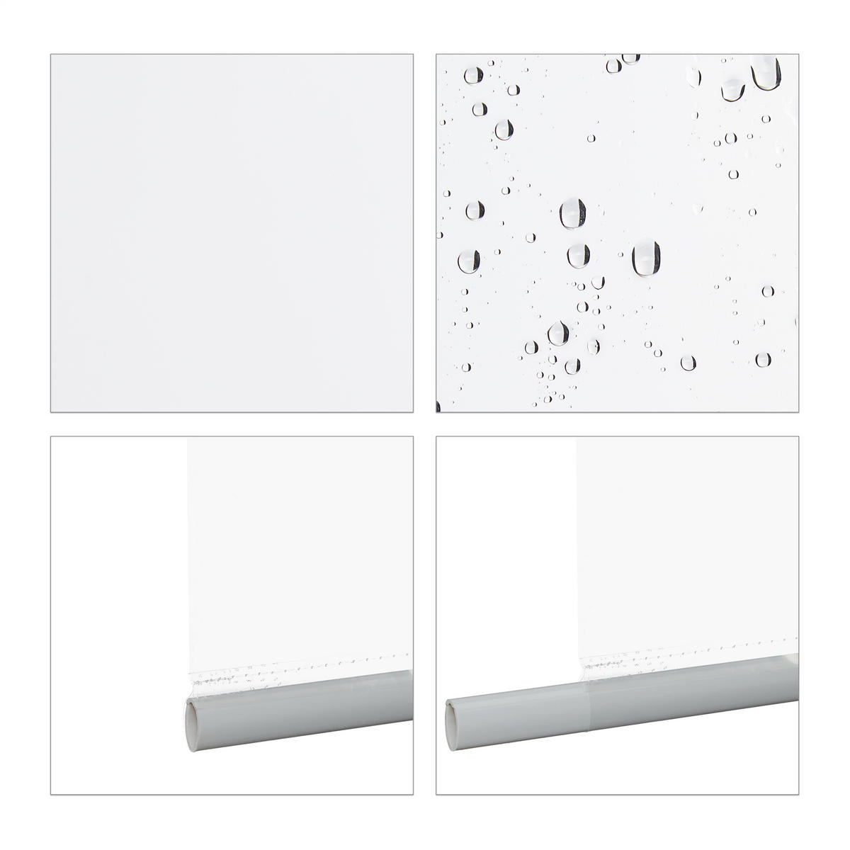 DUSCHROLLO - Transparent, Kunststoff/Metall (120/4.5cm) - Relaxdays