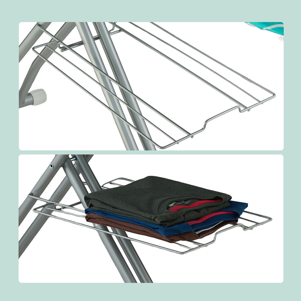 ŽEHLIACA doska - viacfarebná, kov/textil (148/39.5cm) - Relaxdays