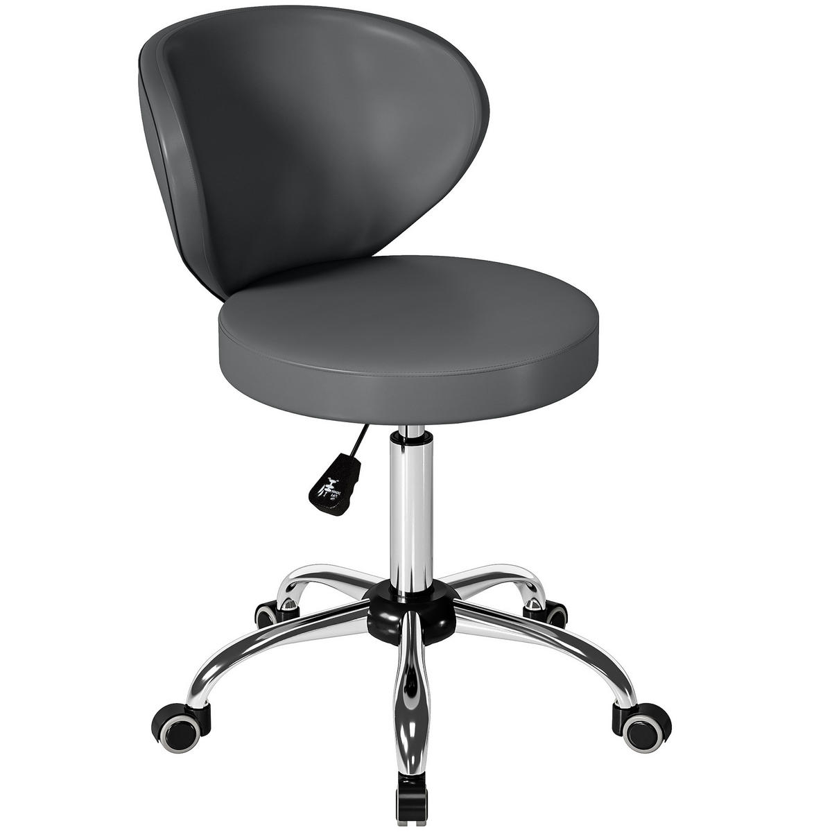 BÜROHOCKER DE-18039 höhenverstellbar 73-88 cm, gepolstert Grau - Grau, Metall (45/88/54cm) - ComfortXL
