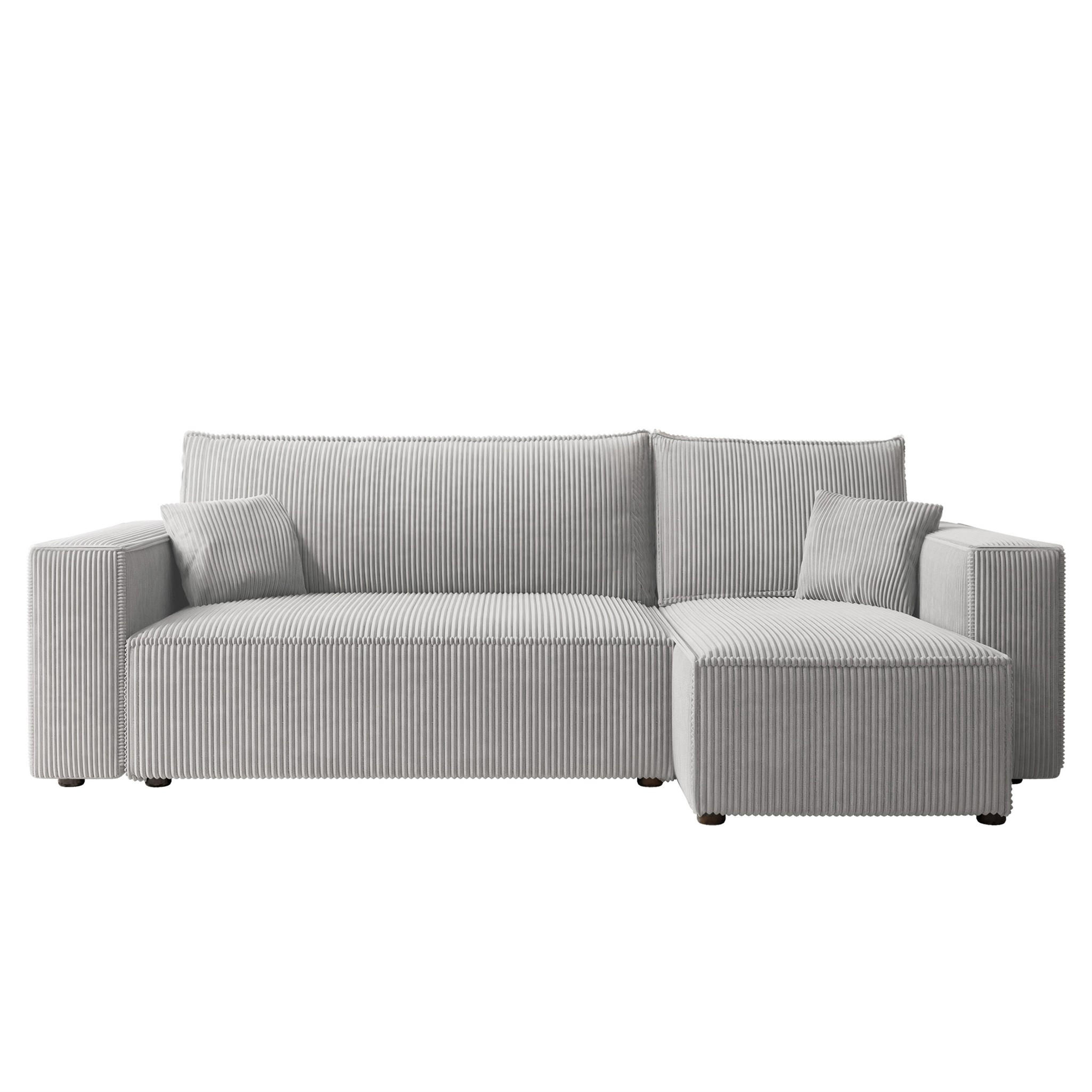 ECKSOFA Adara Mit Schlaffunktion - Hellgrau, Holzwerkstoff/Textil (145/244cm) - Fun Möbel