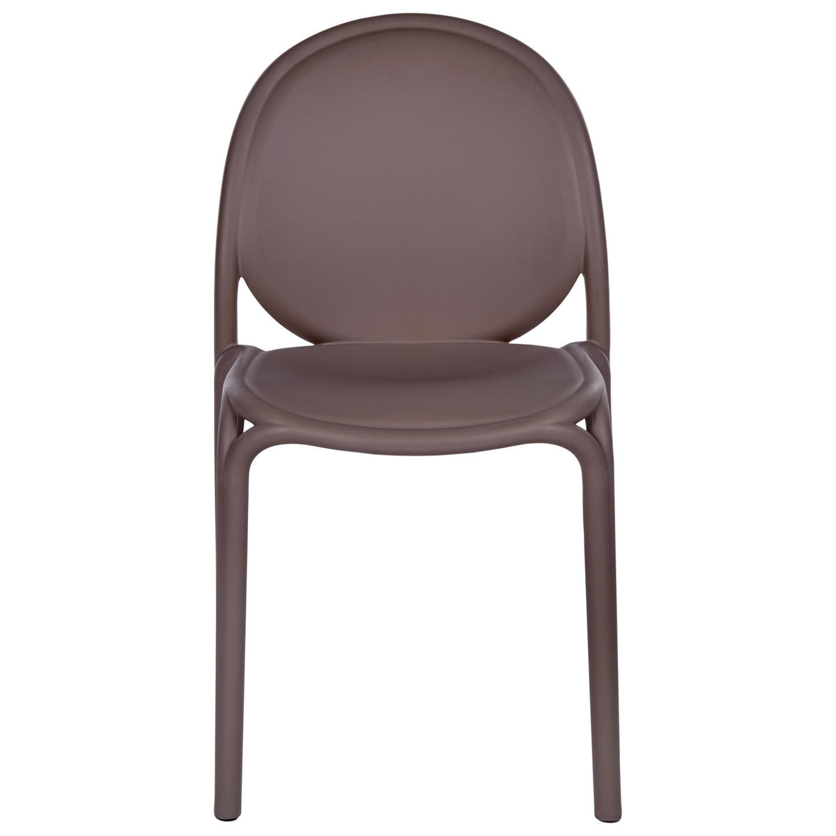 GARTENSTUHL 4er Set Braun Brugnello - Braun, Kunststoff (44/80/47cm) - Beliani