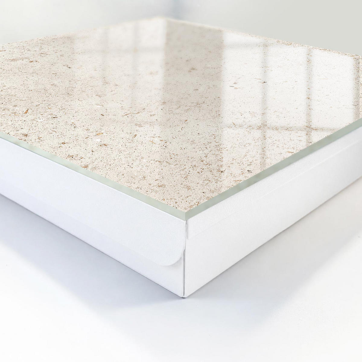 SCHLÜSSELBOX Weiß 30x30 cm – Türöffnung nach rechts - Beige Eleganz - Beige, Metall (30/30/5cm) - TULUP