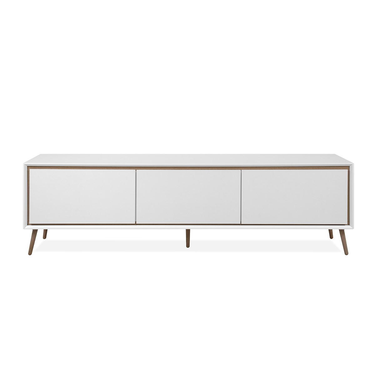 TV-MÖBEL mit 3 Klappen - Arona - 175/38/50 cm - Weiß, Holzwerkstoff (38/50/175cm) - Calicosy