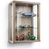 HÄNGEVITRINE 25/60/80 cm mit 2 höhenverstellbaren Glasböden - Transparent/Silberfarben, Glas/Holzwerkstoff (60/80/25cm) - K-Möbel