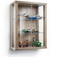 HÄNGEVITRINE 25/60/80 cm mit 2 höhenverstellbaren Glasböden - Transparent/Silberfarben, Glas/Holzwerkstoff (60/80/25cm) - K-Möbel