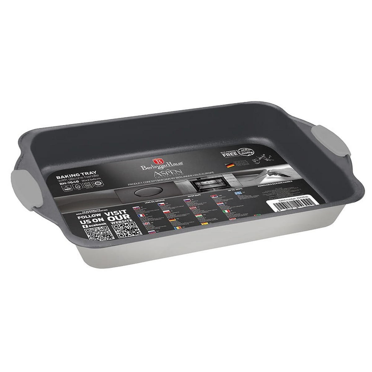 BACKFORM Grau 40/25.5/5 cm BH7649 - Grau, Metall (25.5/5/40cm) - Berlinger Haus