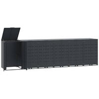 MÜLLTONNENBOX Gorilo für 6 Tonnen Anthrazit 414x79x117 cm - Anthrazit, Metall (414/117/79cm) - DELUKE