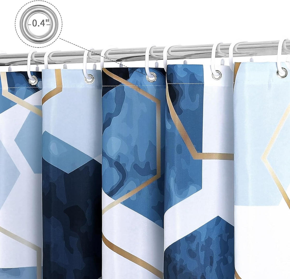 DUSCHVORHANG Blau geometrisch Set wasserdicht schimmelresistent Dekoration modern fürs Badezimmer - Multicolor, Textil (90/180cm) - MCBOSON