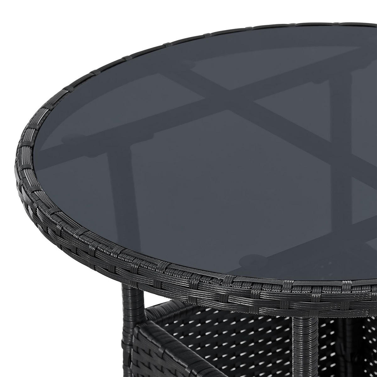 GARTENTISCH Yoro schwarz 60 cm - Schwarz, Kunststoff (60/60/73cm) - Juskys