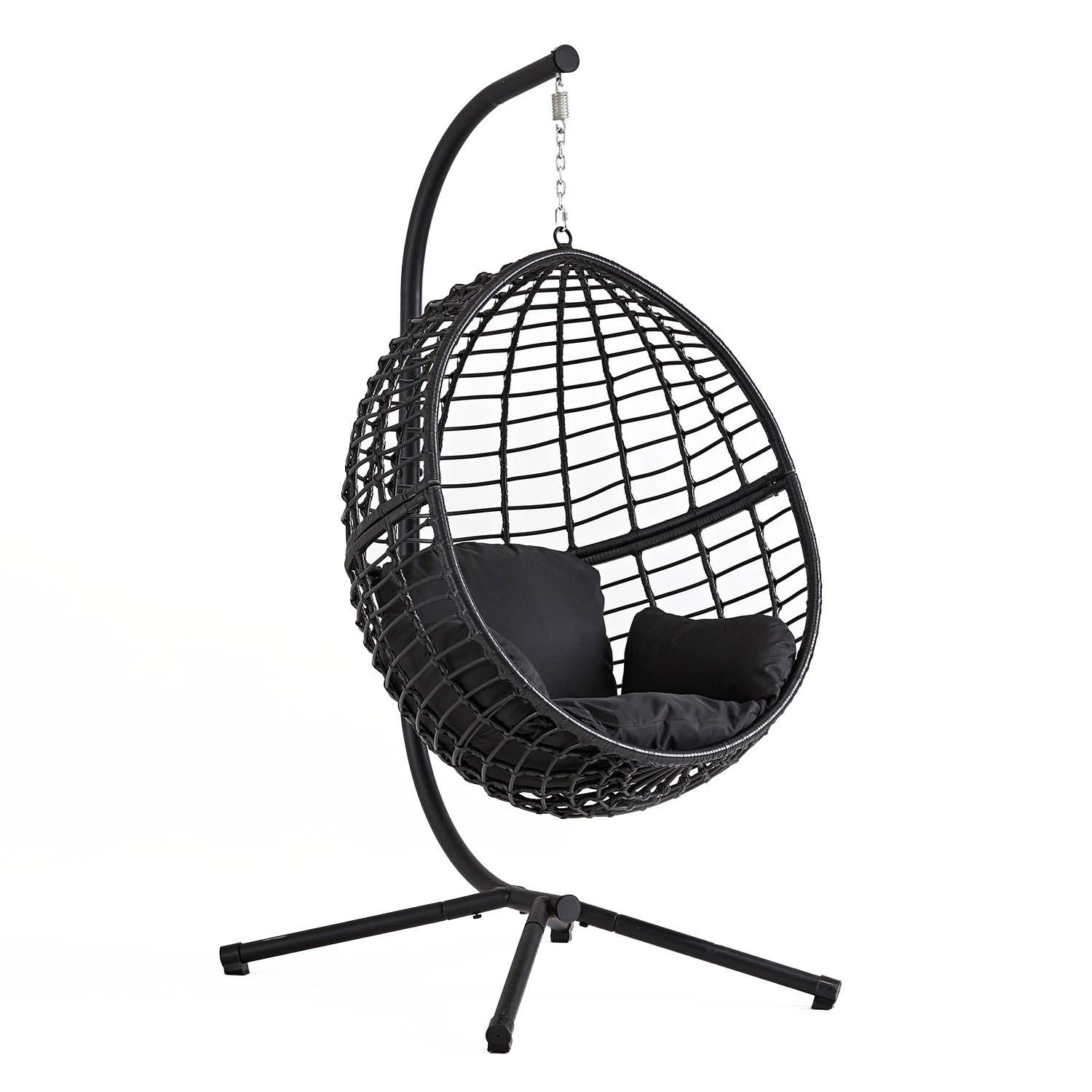 HÄNGESESSEL Auroa Schwarz Aus Kunstharz - Schwarz, Kunststoff (94/196/106cm) - Concept Usine