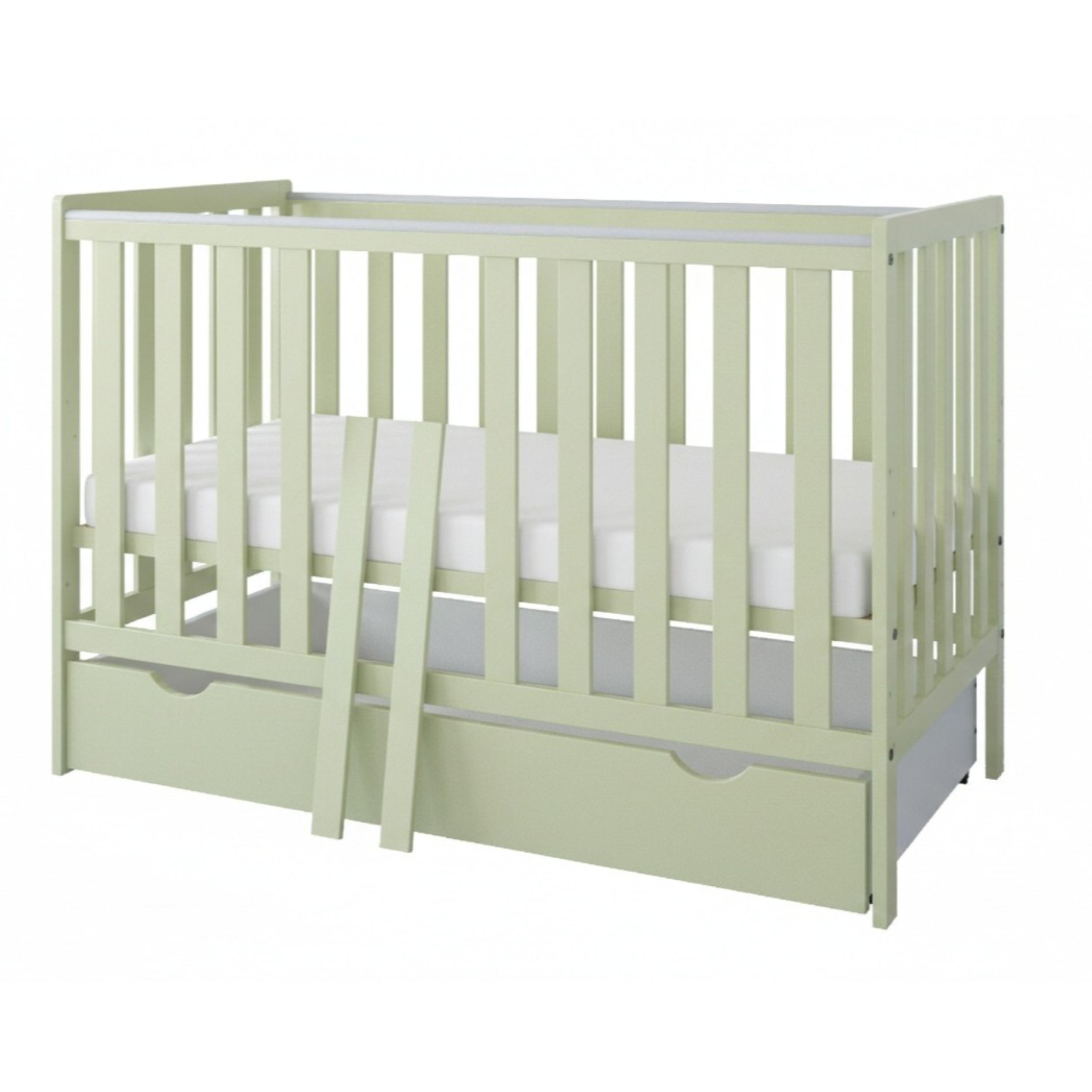 BABYBETT BeBino mit Matratze und Schublade - Mintgrün, Holzwerkstoff (60/120cm) - kiki design