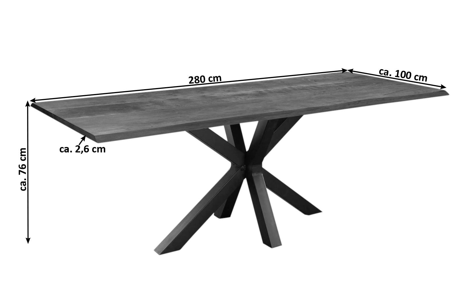 Thumbnail - SAM Esstisch, Braun, Holz, Echtholz,Akazie, Rechteckig,Quadratisch, Sternfuß, 280x76x100 cm, Esszimmer, Tische, Esstisch...