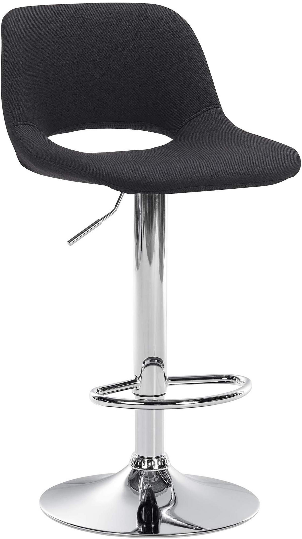 BARHOCKER Campus Stoff chrom schwarz - Chromfarben/Schwarz, Textil/Metall (42/107/46cm) - TPFLiving