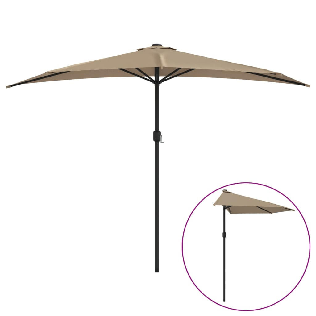 furnicato Balkon-Sonnenschirm Taupe 155x300 cm