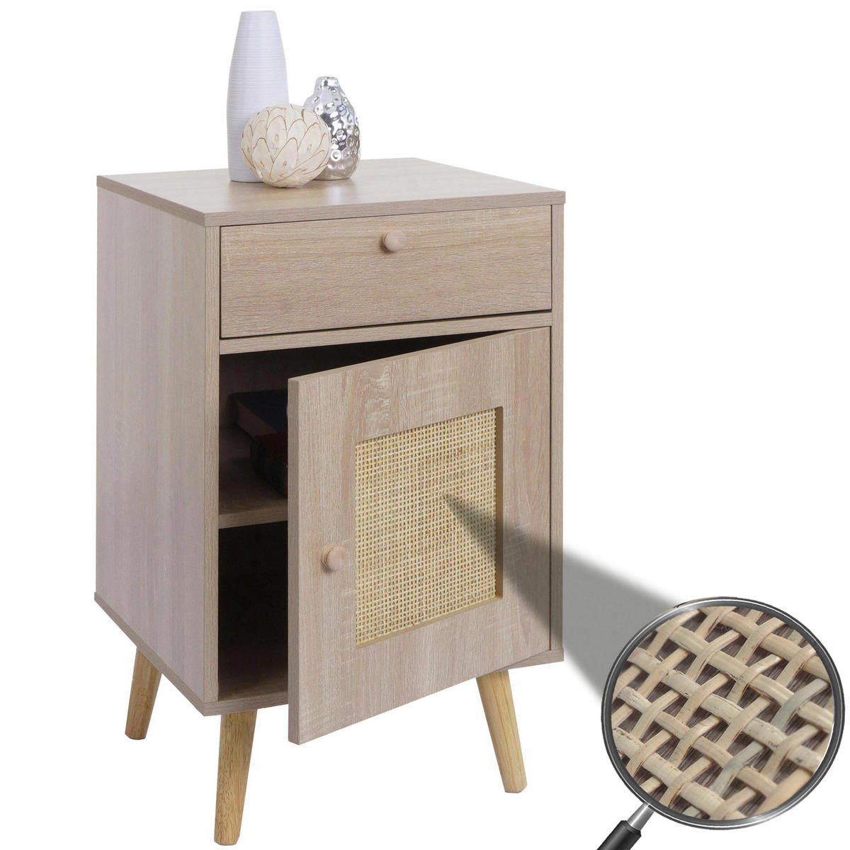 BEISTELLTISCH eckig Hellbraun - Hellbraun, Holz (40/40/69cm) - MCW