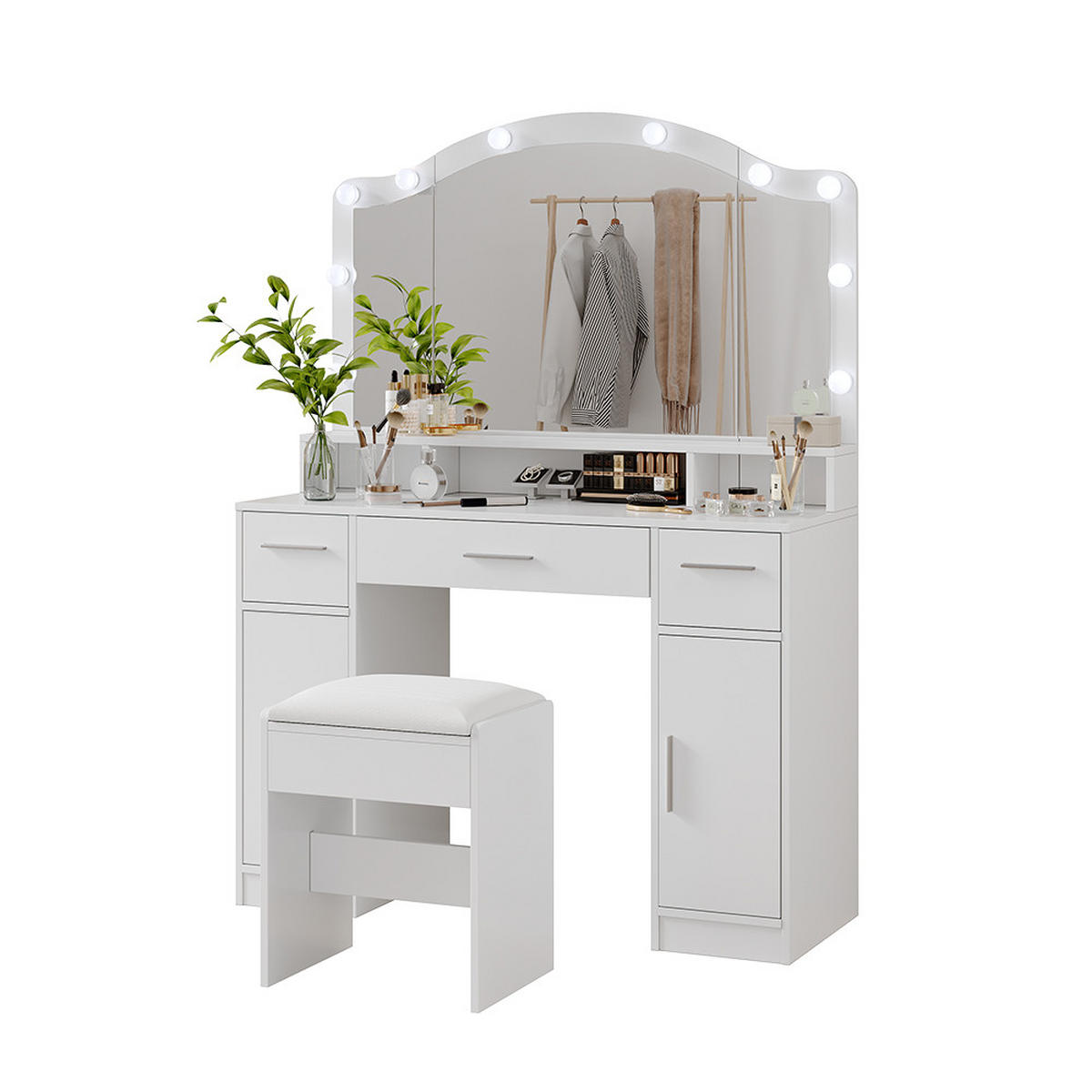 TOALETNÍ STOLEK Lumira Bílá - bílá, kompozitní dřevo (110/150.5/40cm) - Vicco