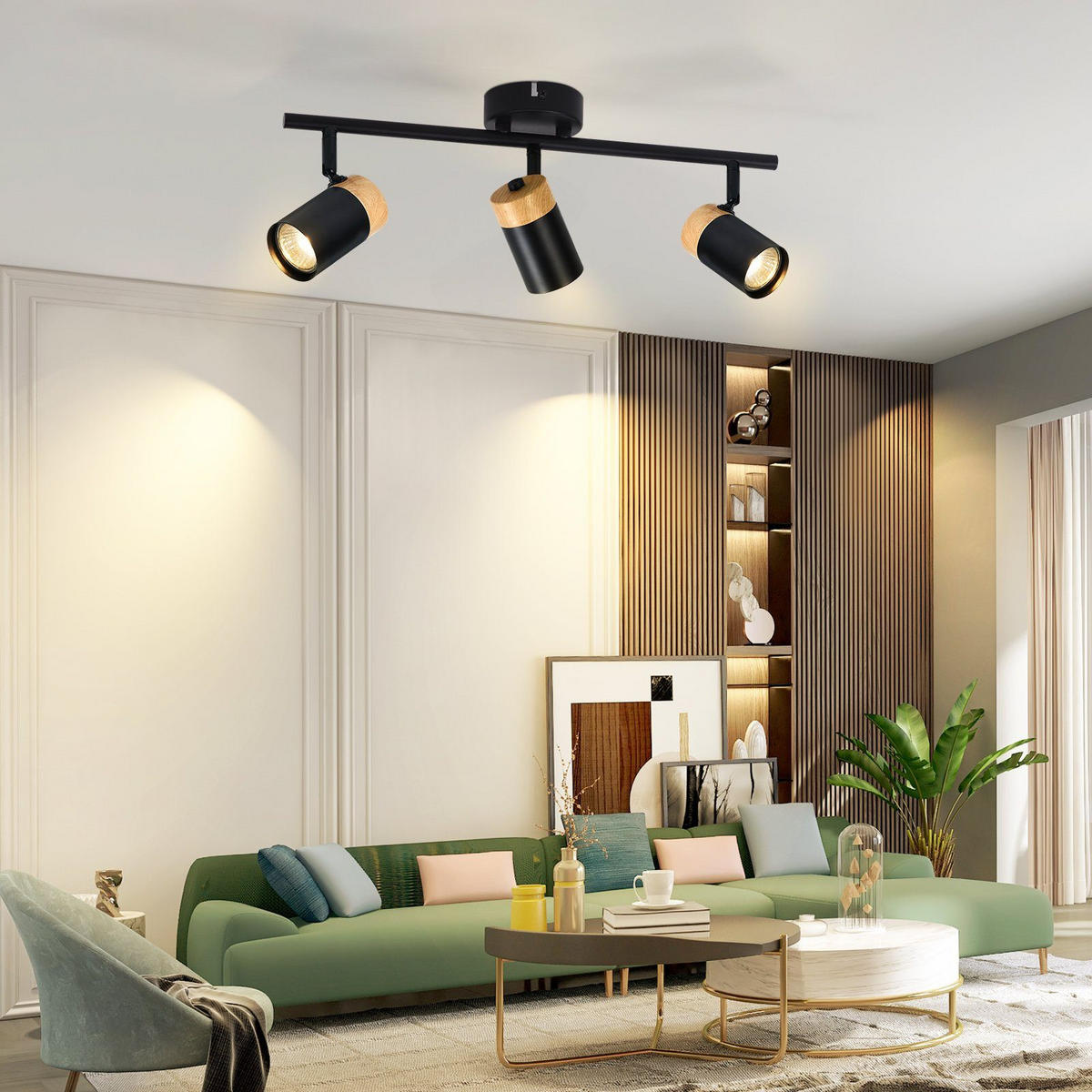 DECKENSTRAHLER Heinrich 9/19/41.5 cm - Schwarz, Metall (41.5/9/19cm) - ZMH