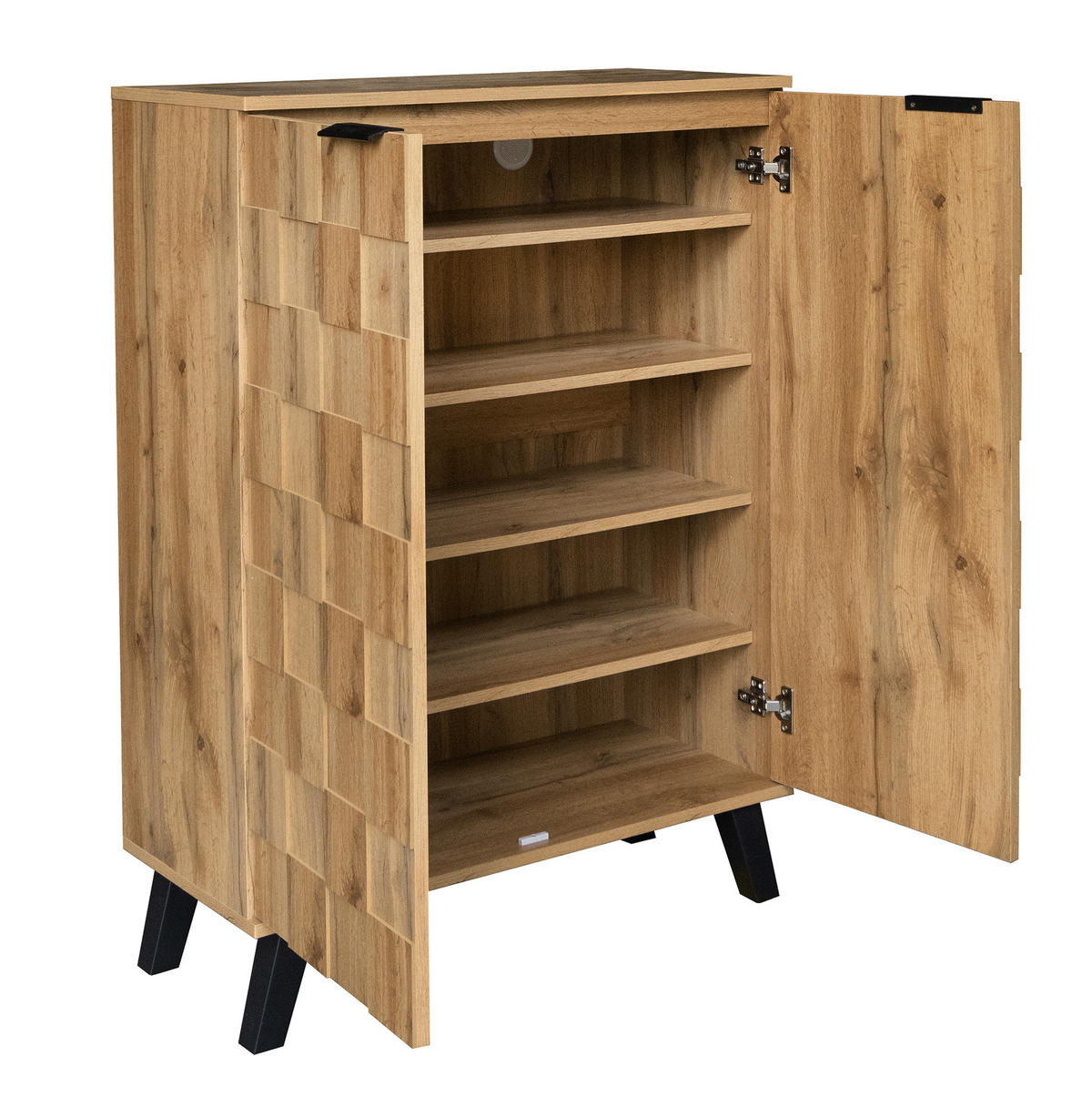 SCHUHSCHRANK 80,5/35/109,5 cm in Holzoptik mit 5 Fächern und verstellbaren Böden - Naturfarben, Holzwerkstoff (80.5/109.5/35cm) - Flora Grace
