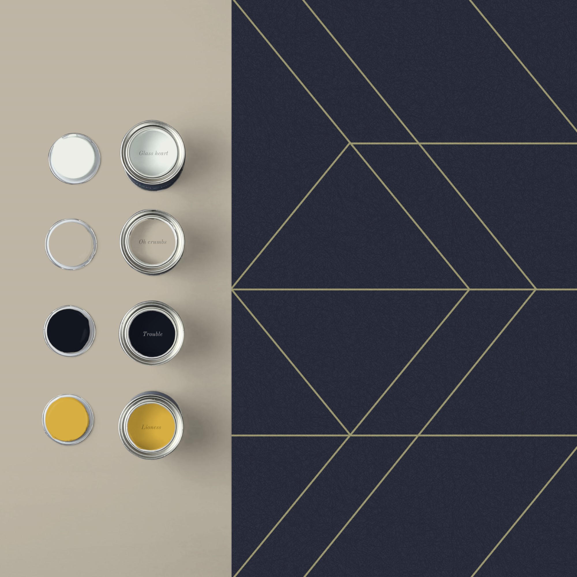 VLIESTAPETE - Balance Navy Gold - Blau/Goldfarben, Papier/Kunststoff (53/1000cm) - Graham & Brown