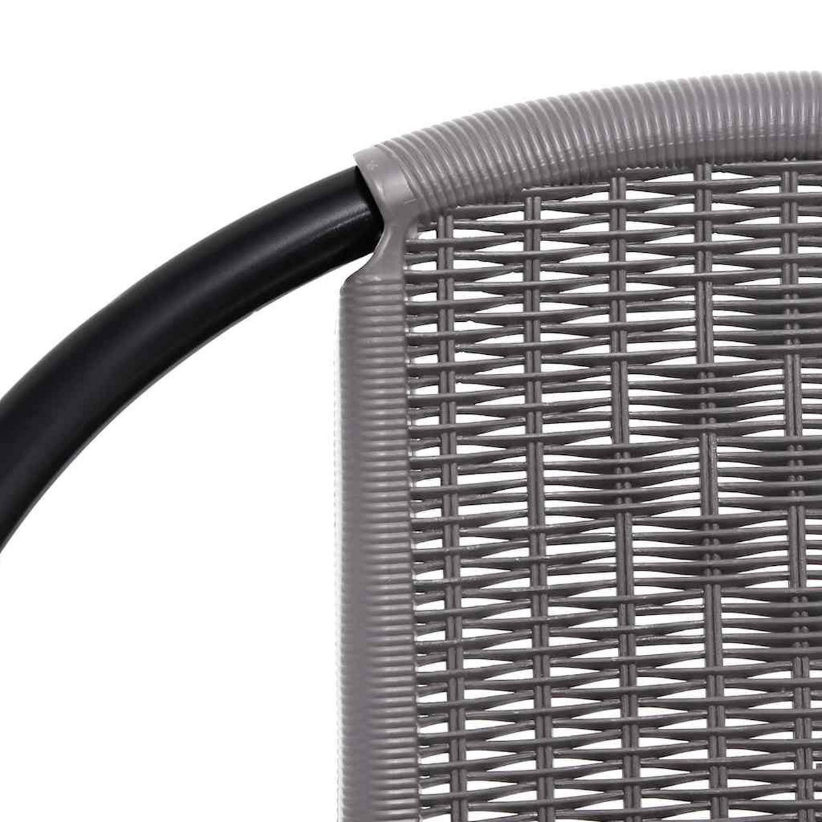 GARTENSTÜHLE 2er set Kunststoff Rattan-Optik Und Stahl 110 Kg - Schwarz, Metall (62/74/55cm) - vidaXL