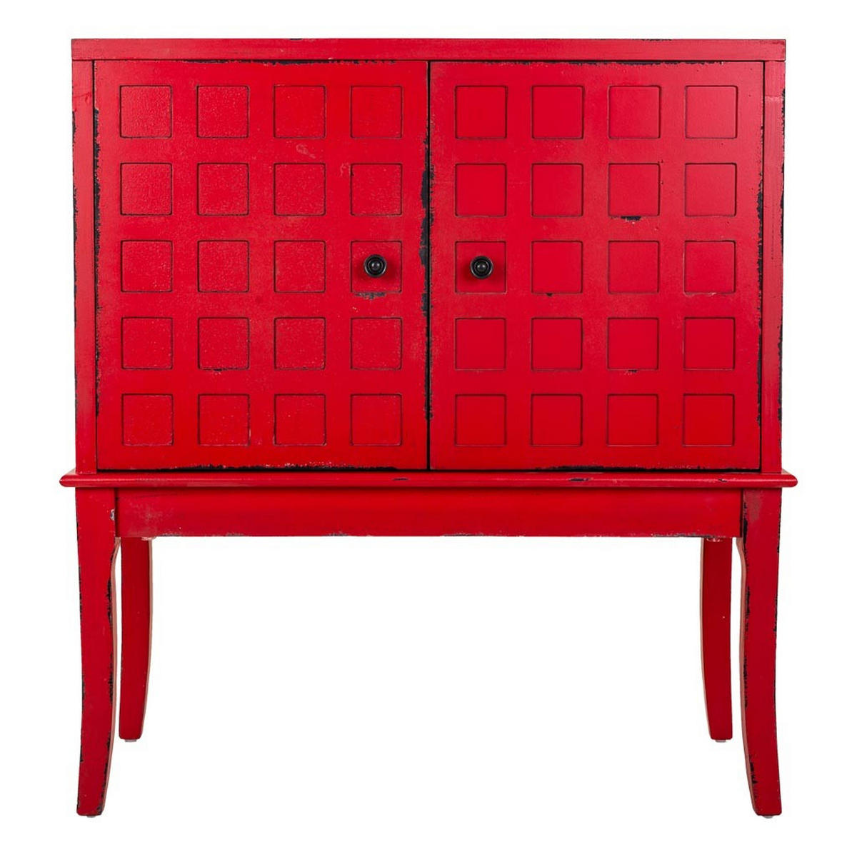 HOLZSCHRANK aus Holz 81x39x90 - Rot, Holzwerkstoff (82/90/39cm) - Wanderlust