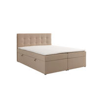 BOXBETT VELLIS mit Topper und Bettkasten, Creme, 120x200 cm - Creme, Textil (120/200cm) - KS Home Concept