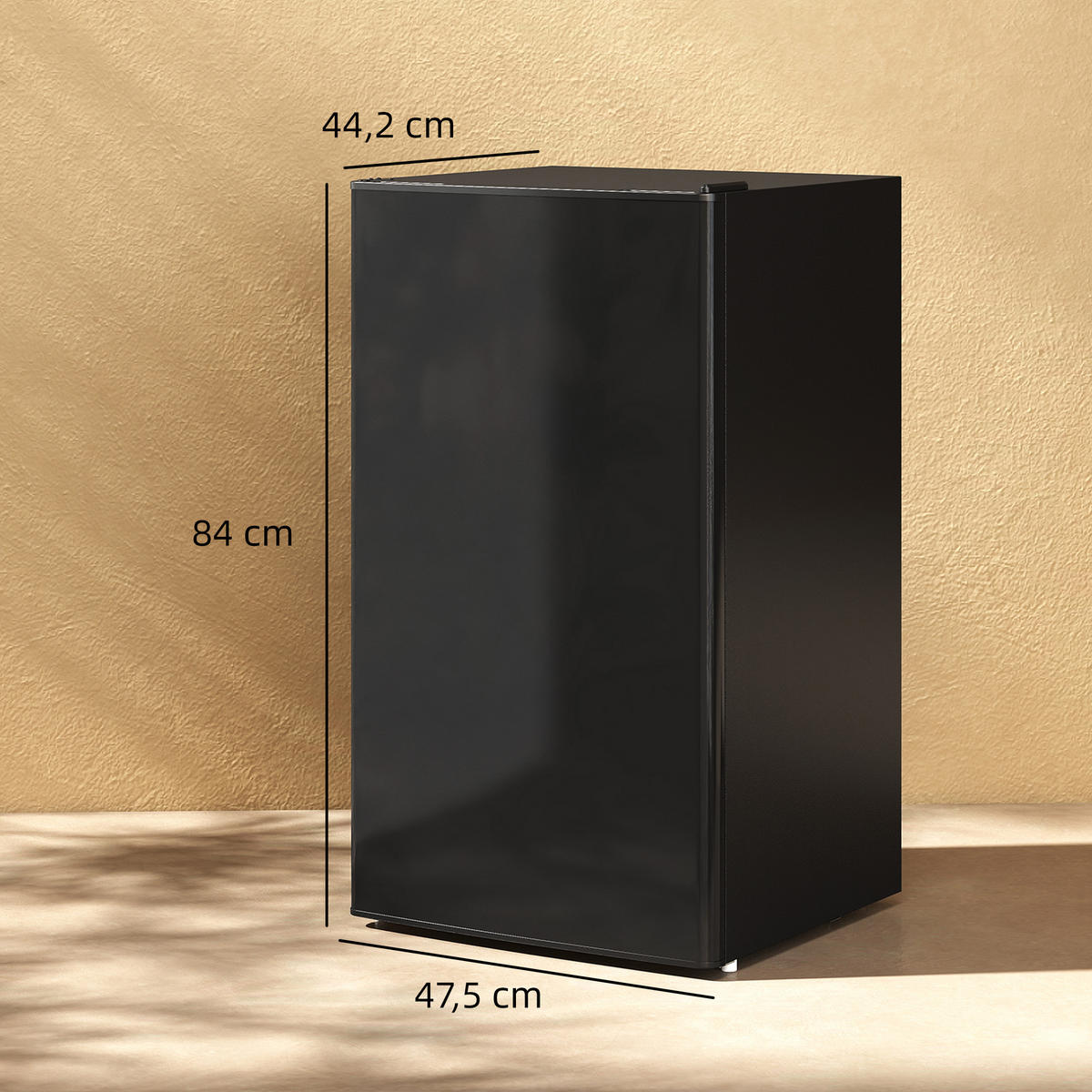 MINI-KÜHLSCHRANK Stahlblech Kunststoff Schwarz - Schwarz, Metall (44.2/84/47.5cm) - HOMCOM