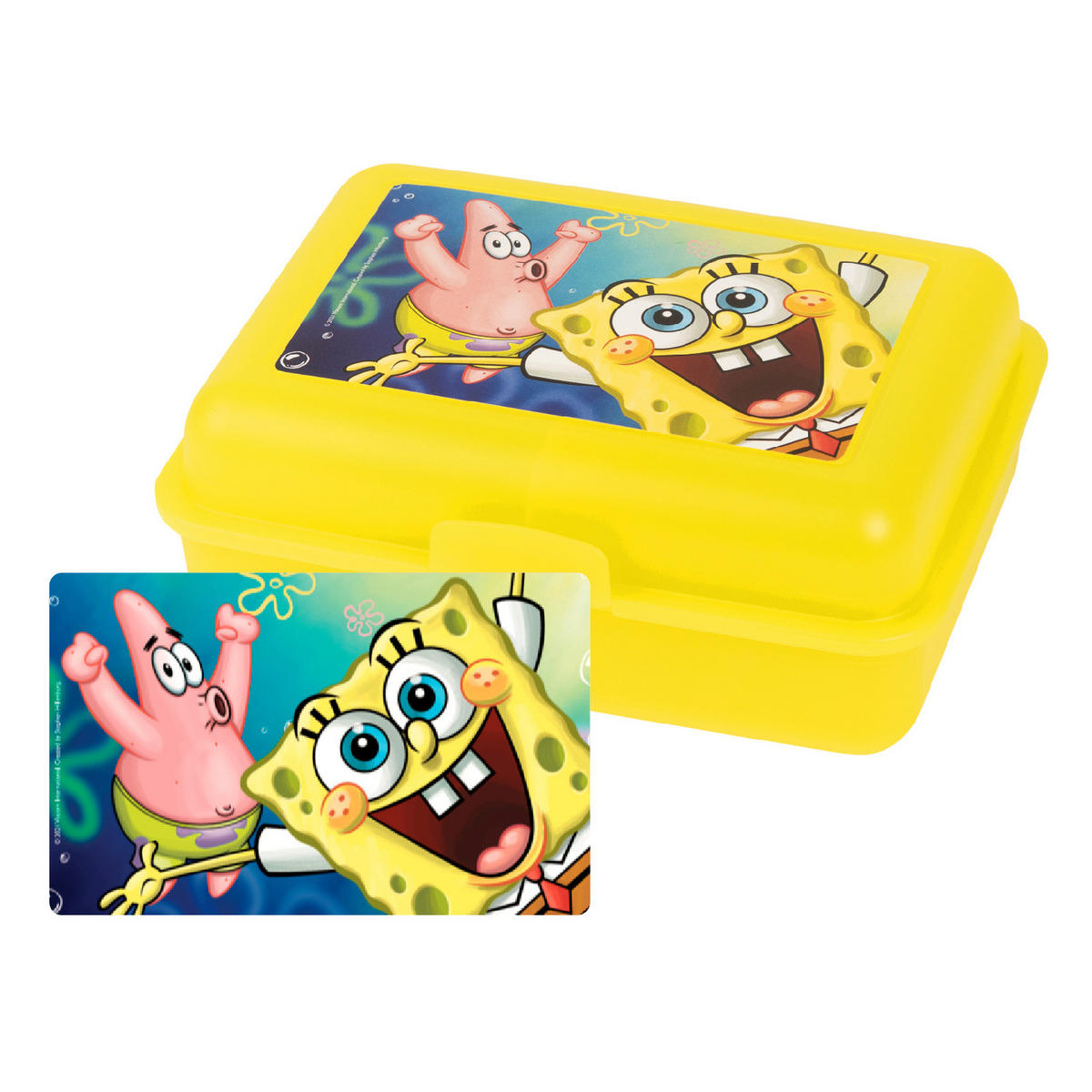 BROTDOSE Spongebob Schwammkopf Spongebob und Patrick Gelb 17,5 x 12,8 x 6,9 cm - Gelb, Kunststoff (17.5/6.9/12.8cm)
